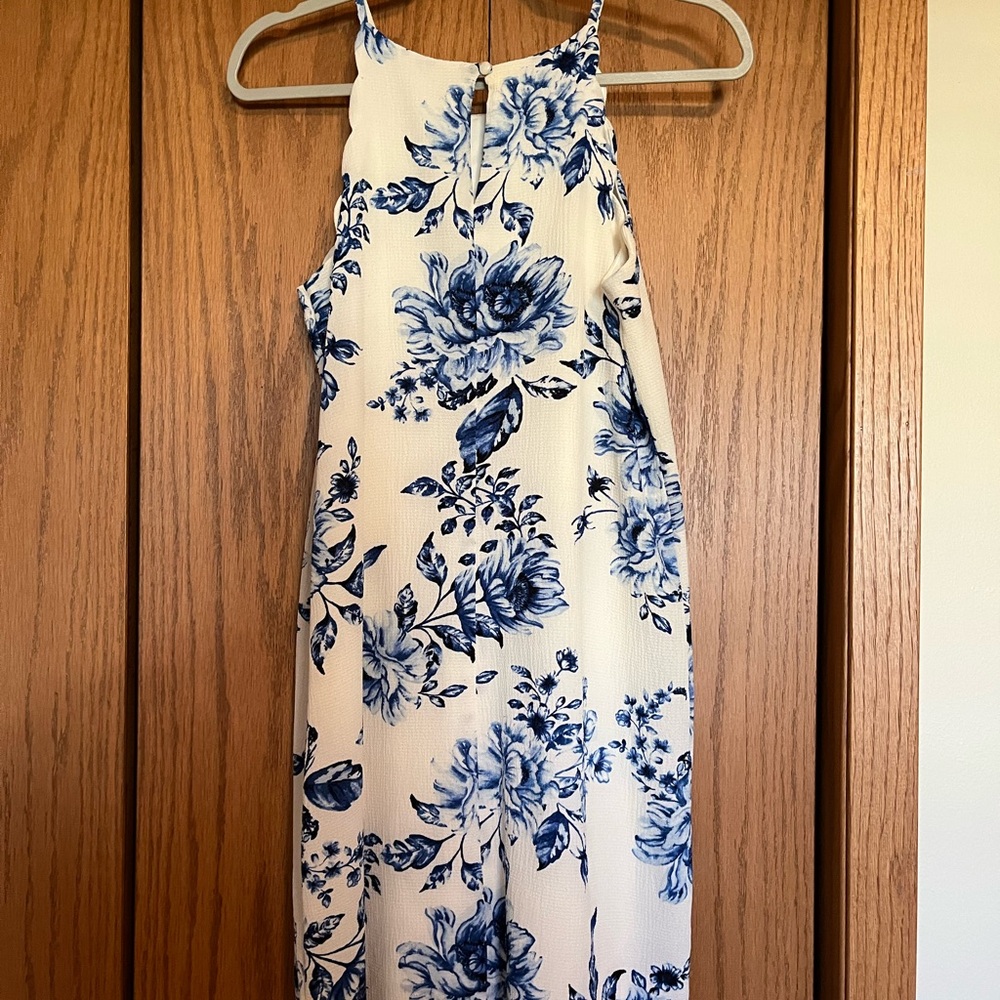 Floral Blue and White Women's Dress